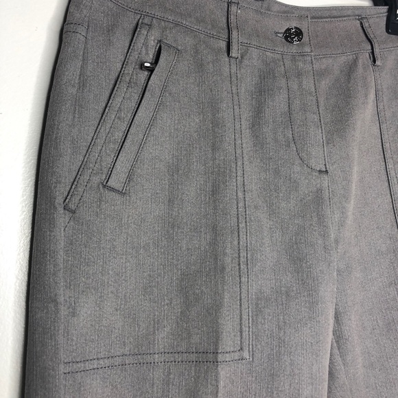 St John High Rise Cuffed Hem Gray Ankle Pant - Picture 2 of 11